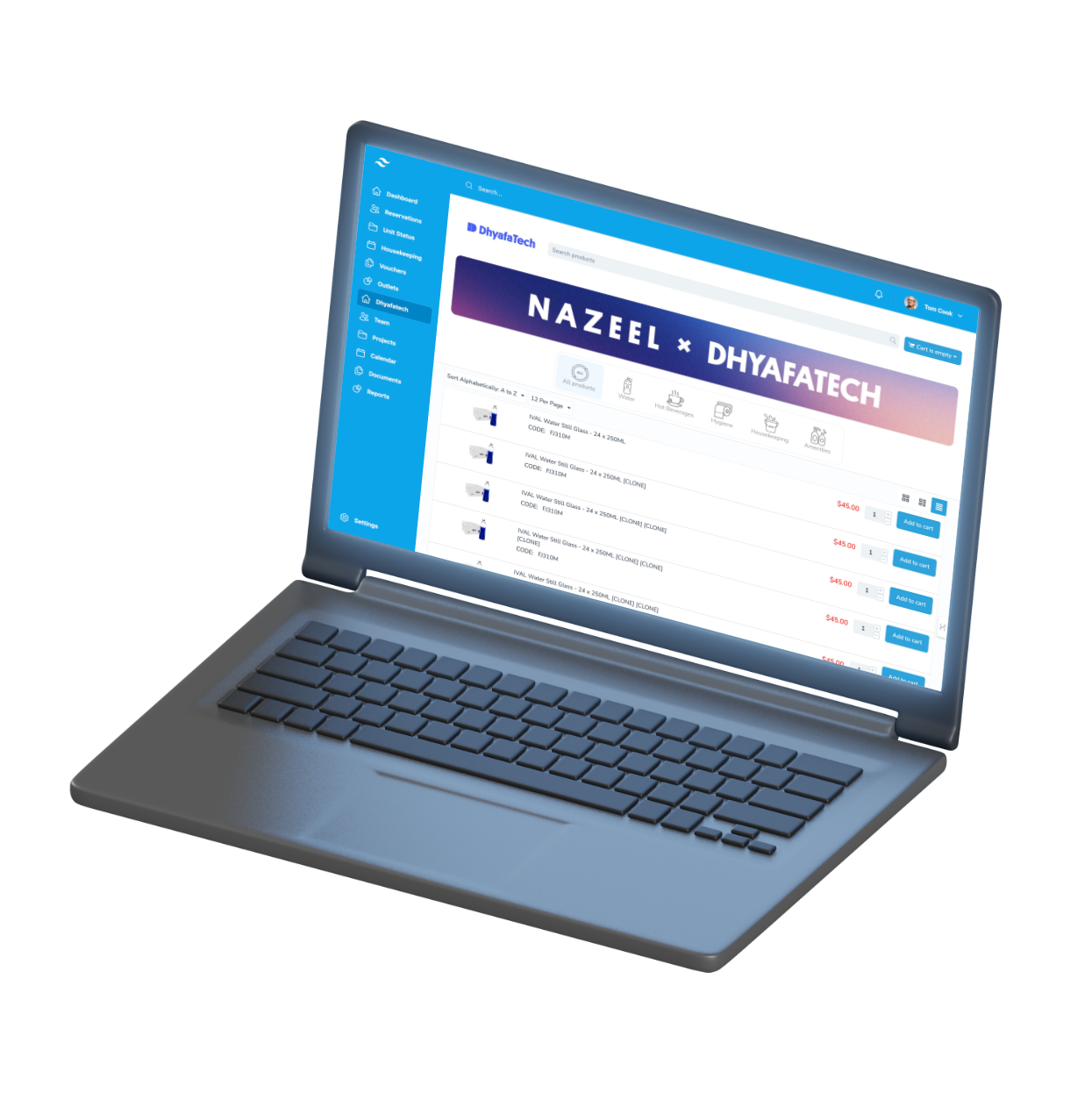 Nazeel x DhyafaTech interface in macbook pro 3d render